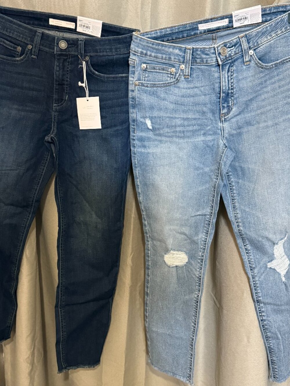 NWT LC Lauren Conrad Skinny Crop Jeans Bundle Size 8 Mid Rise Dark & Light Wash